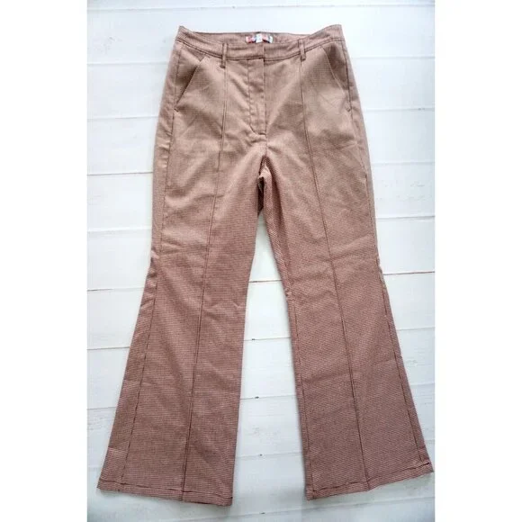 Urban Outfitters Houndstooth Straight-Leg Pants - Size 10 - Picture 2 of 8